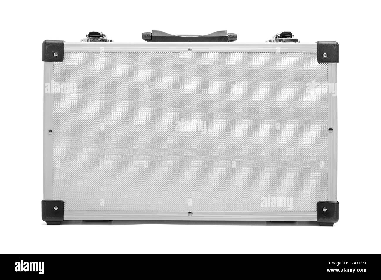 Aluminum suitcase isolated. Stock Photo