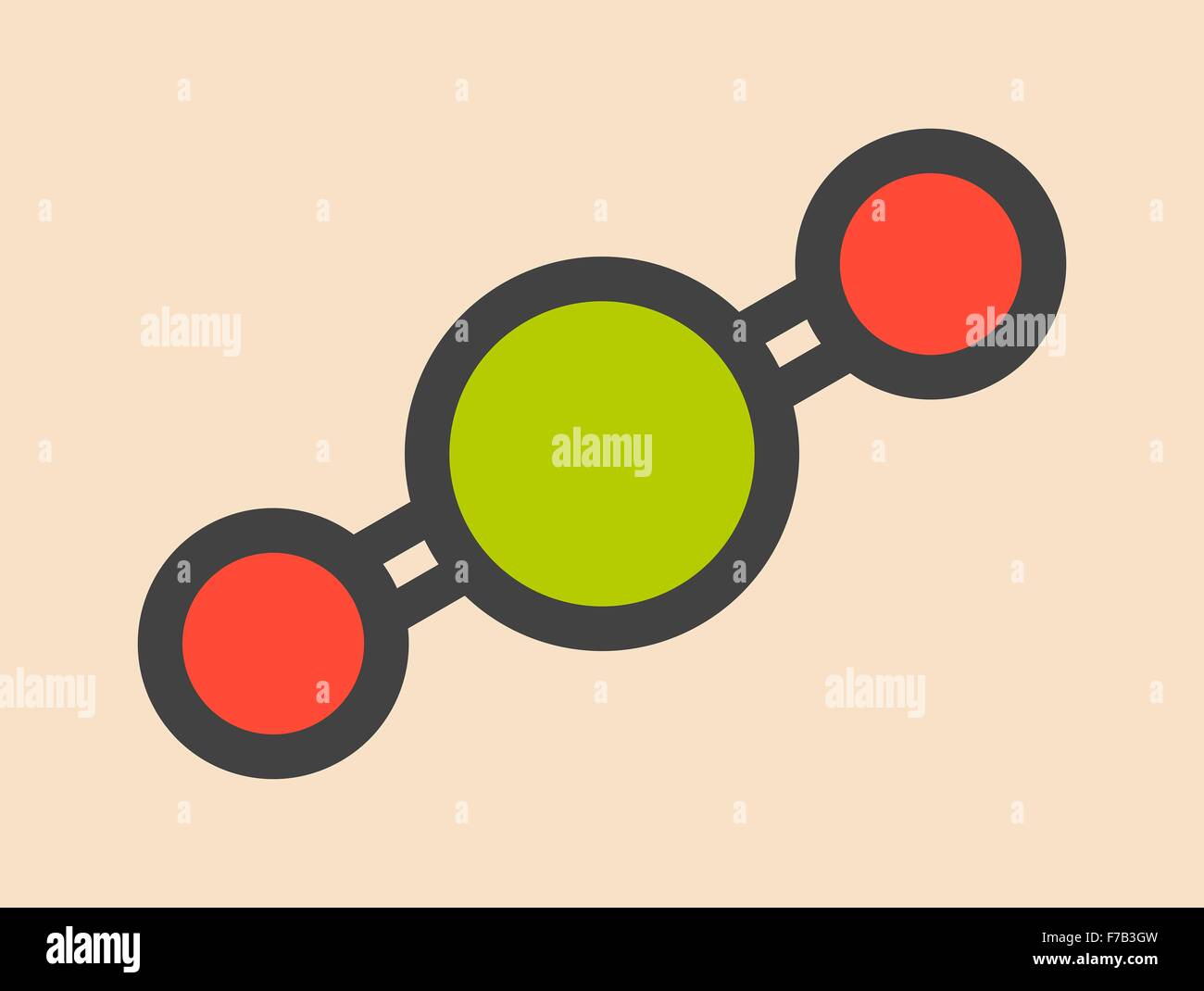 Chlorine dioxide (ClO2) molecule. Used in pulp bleaching and for