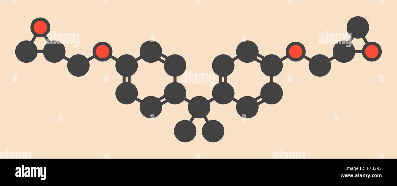 Bisphenol A diglycidyl ether (BADGE, DGEBA) epoxy glue constituent