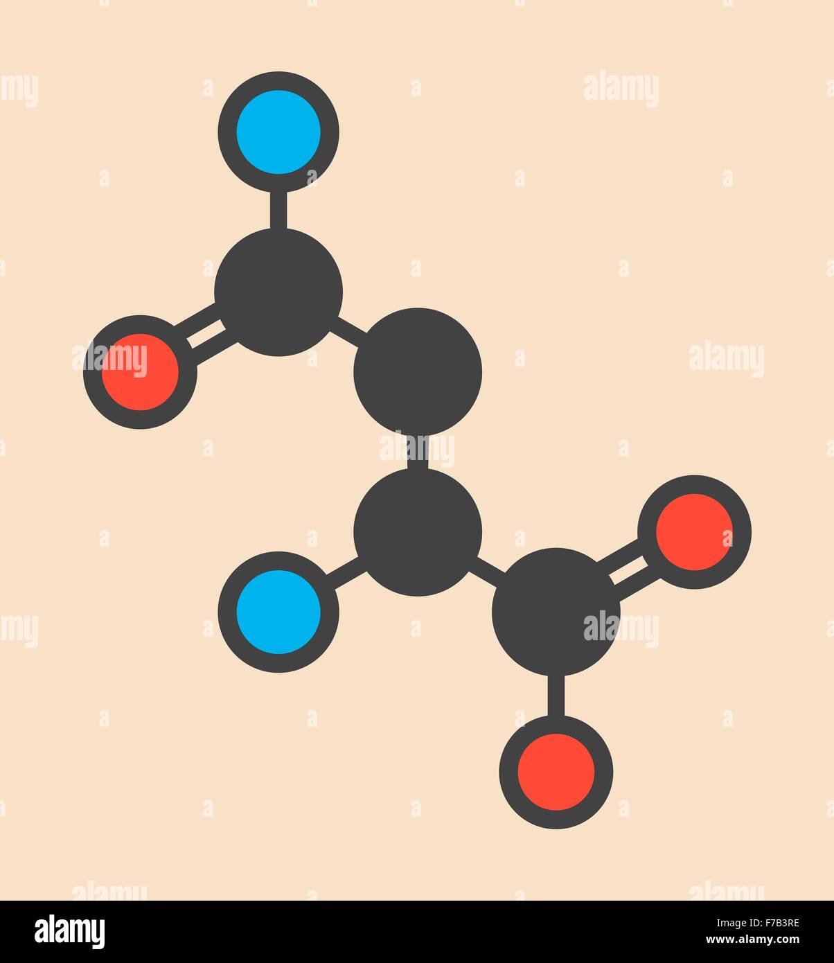 Asparagine (L-asparagine, Asn, N) amino acid molecule. Stylized skeletal formula (chemical structure). Atoms are shown as Stock Photo