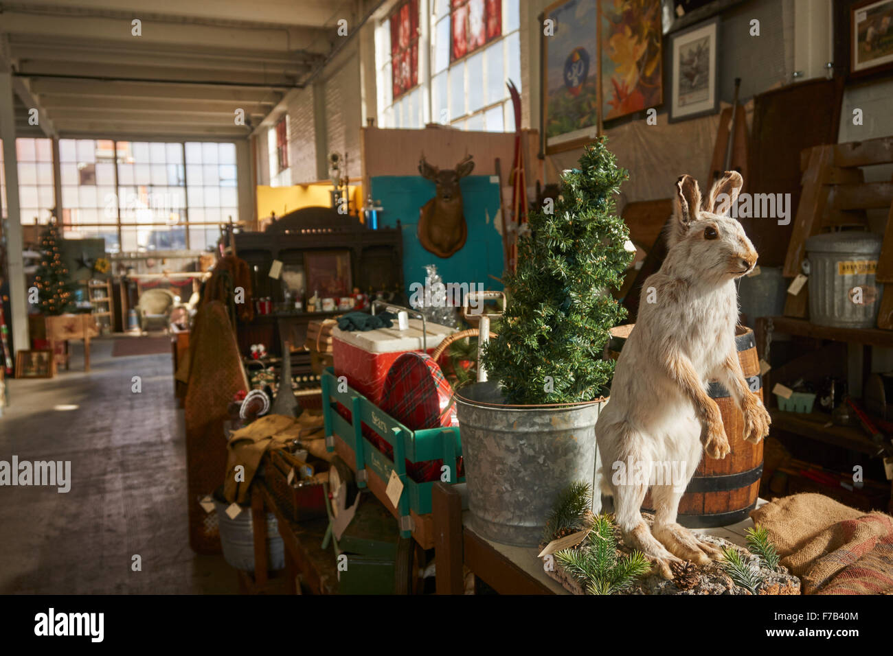 Inside view of an antiques mall, Lancaster County, Pennsylvania, USA