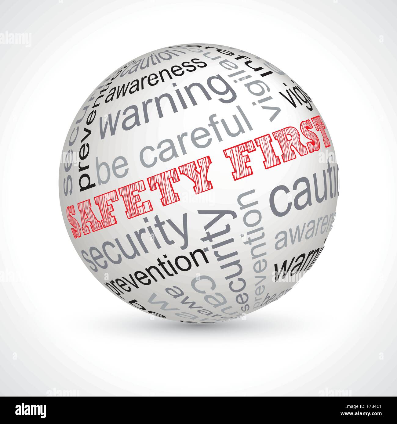 Safety first theme sphere with keywords full vector Stock Vector