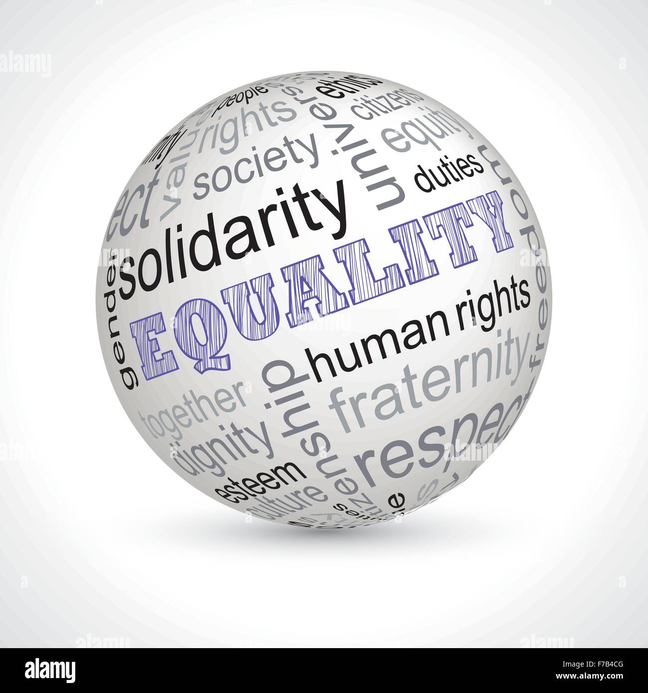 Equality theme sphere with keywords full vector Stock Vector