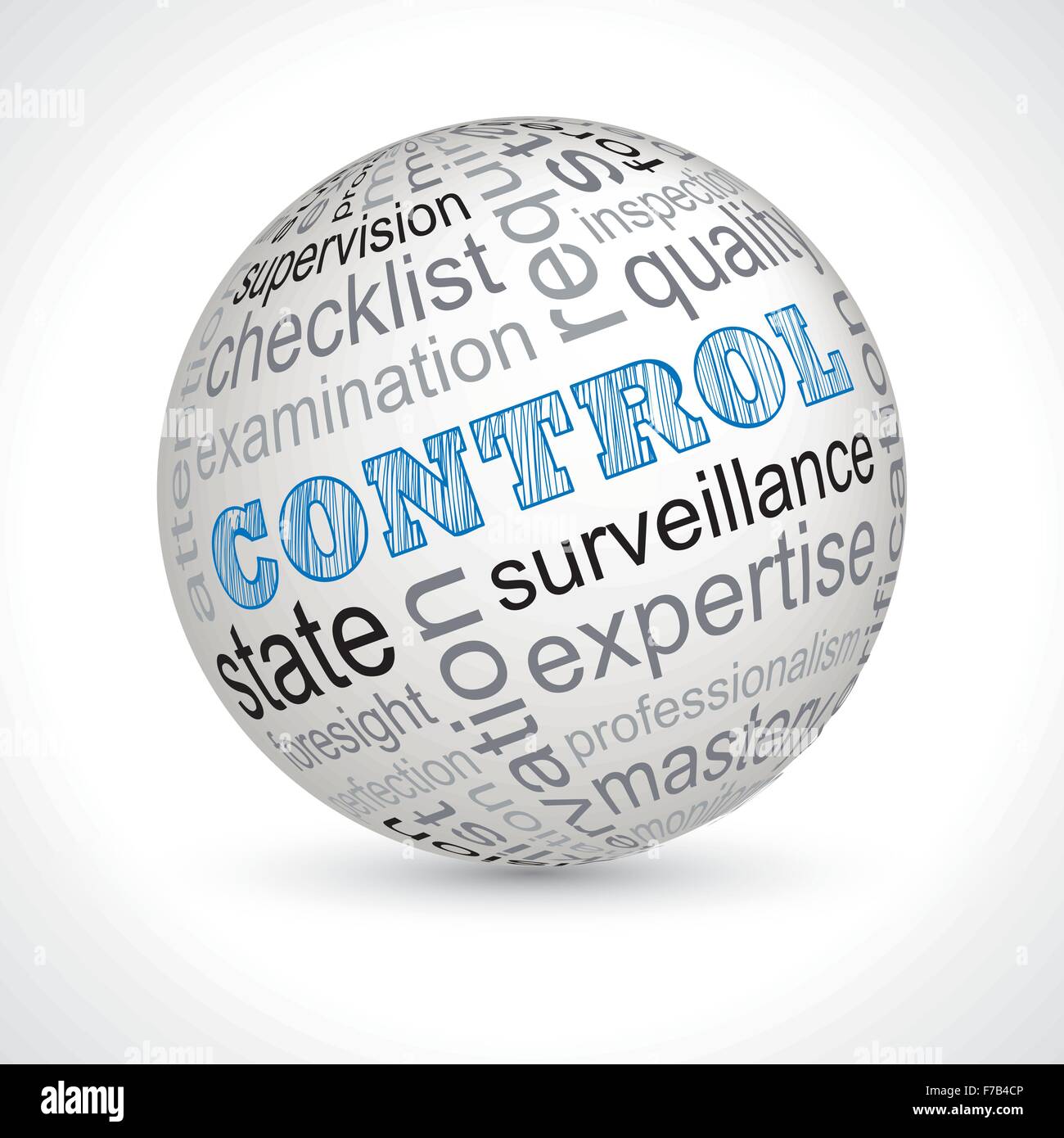 Control theme sphere with keywords full vector Stock Vector