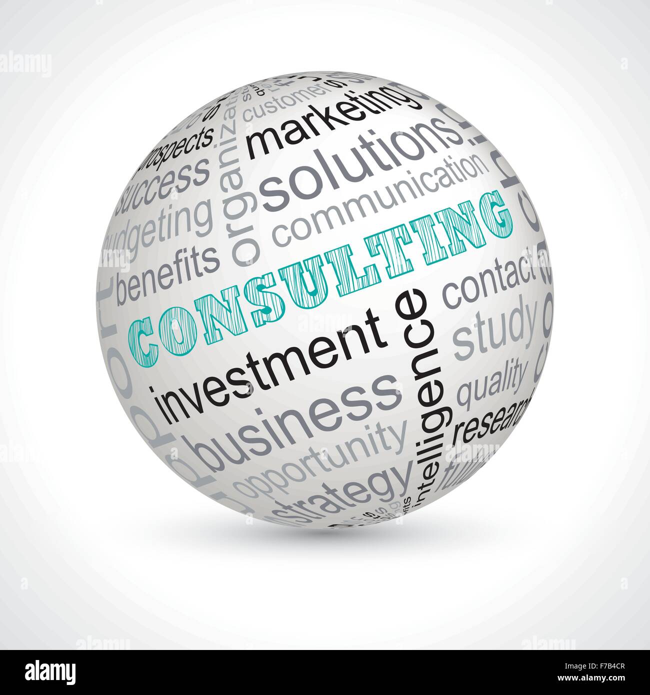 Consulting theme sphere with keywords full vector Stock Vector