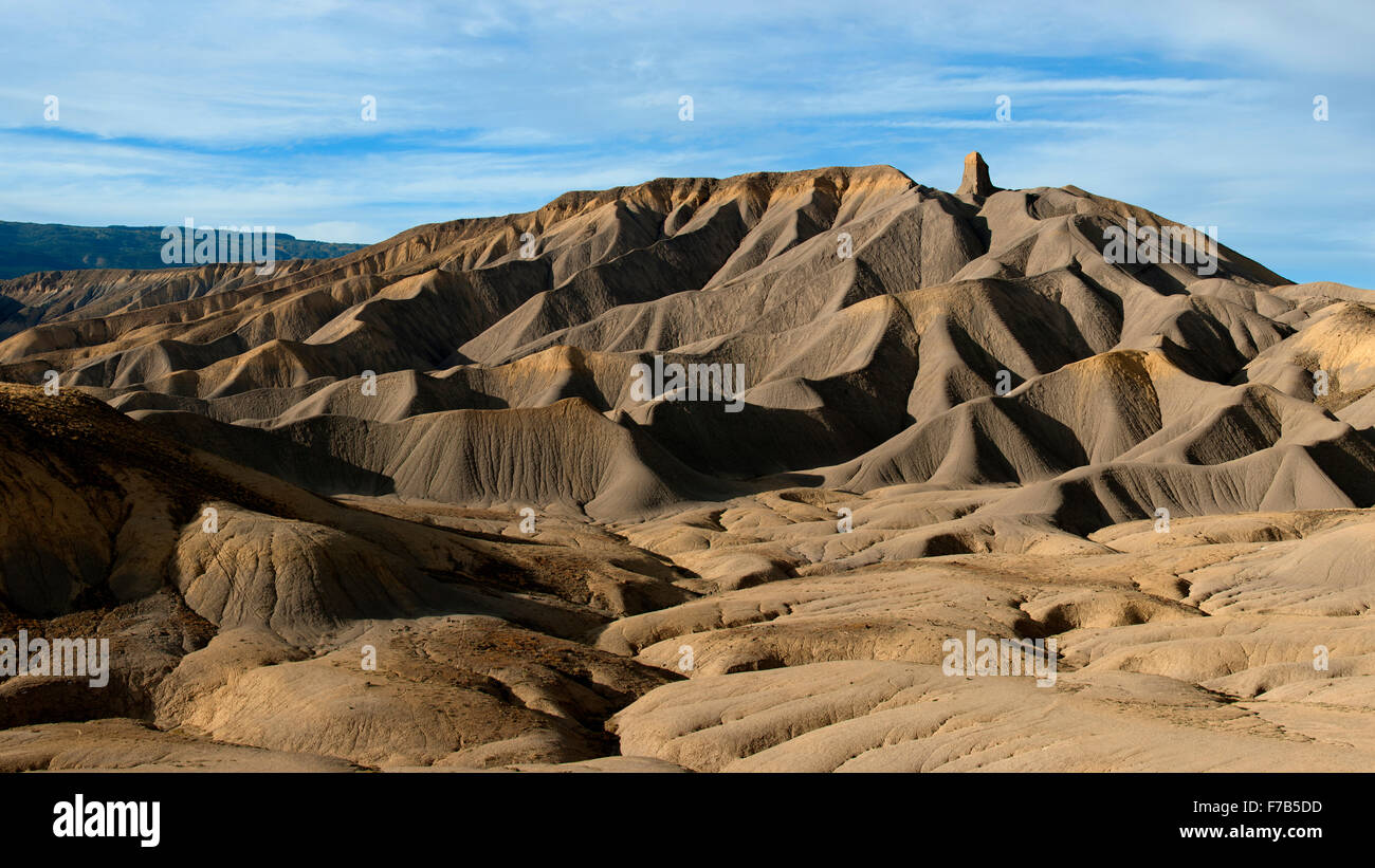The Adobe Badlands of Delta, Colorado with the Devil's Thumb Stock