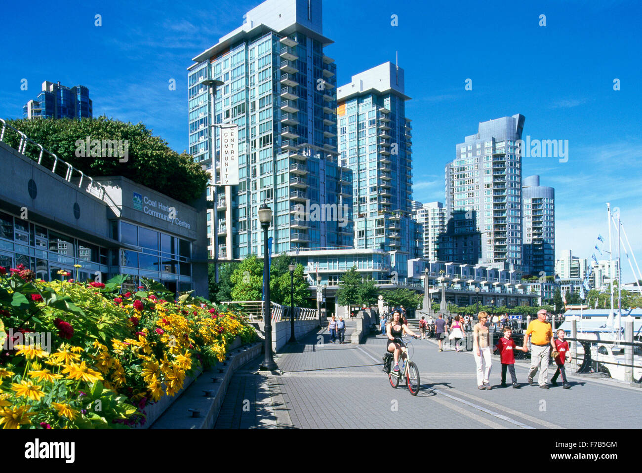 Vancouver, BC, British Columbia, Canada Seawall and High Rise Apartment and Condominium