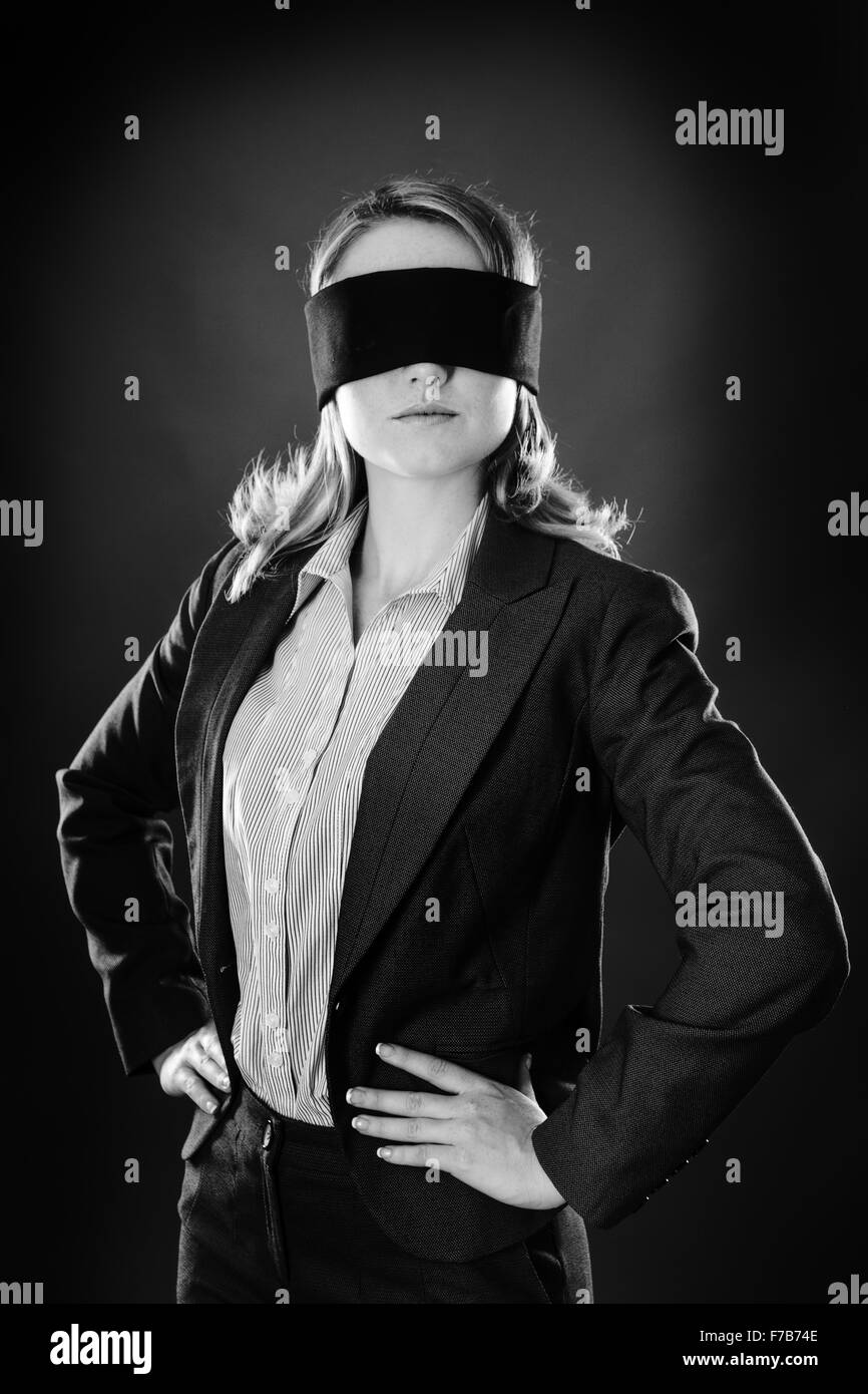 Blindfolded and lost stock photo. Image of problem, female - 67436338