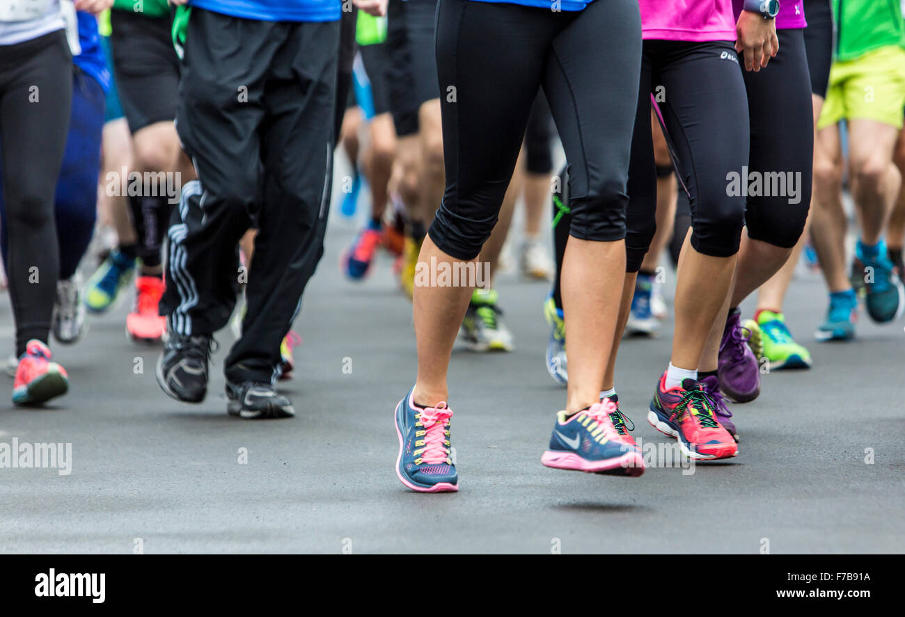 Legs of runners during a long distance run Stock Photo Alamy
