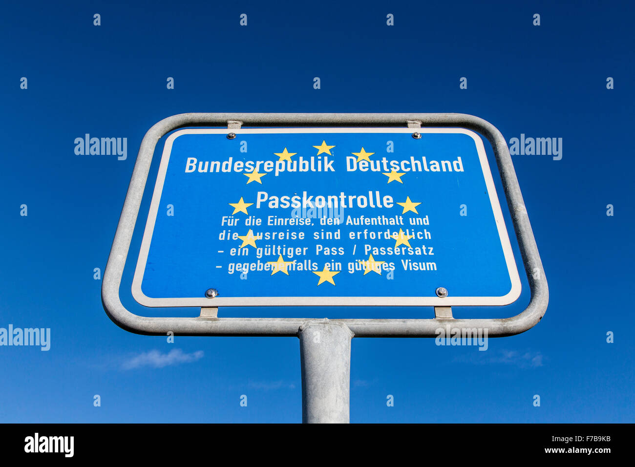 Boarder signs, Germany, European Union, passport control area Stock Photo