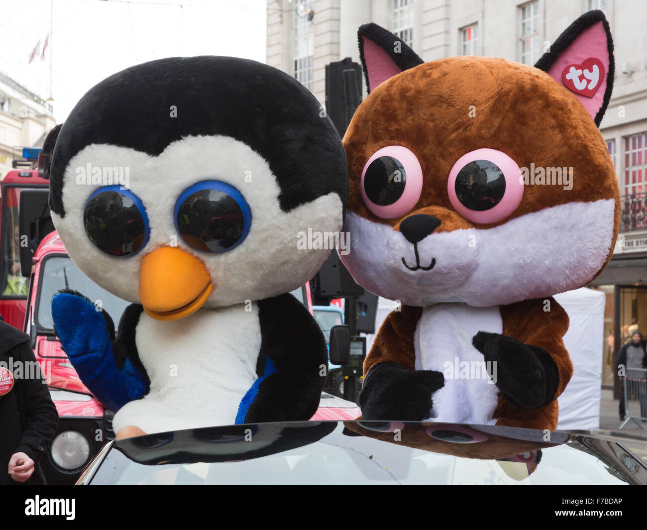 London, UK. 28 November 2015. Beanie Boos characters on parade. The  inaugural Hamleys Christmas Toy Parade takes place along Regent Street,  which went traffic-free for the day. The parade organised by the