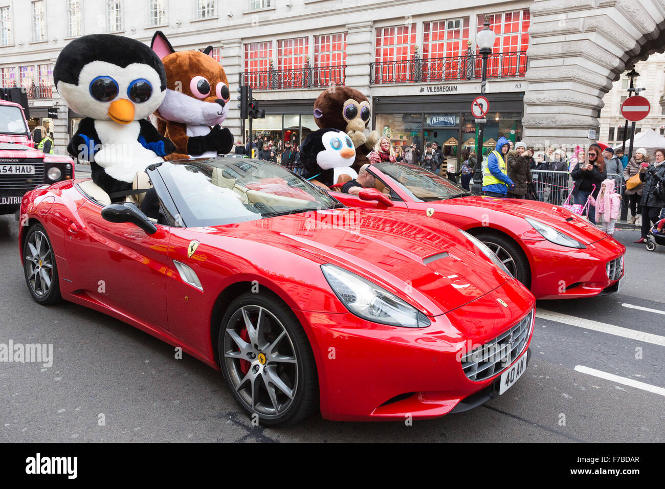 London, UK. 28 November 2015. Beanie Boos characters on parade. The  inaugural Hamleys Christmas Toy Parade takes place along Regent Street,  which went traffic-free for the day. The parade organised by the