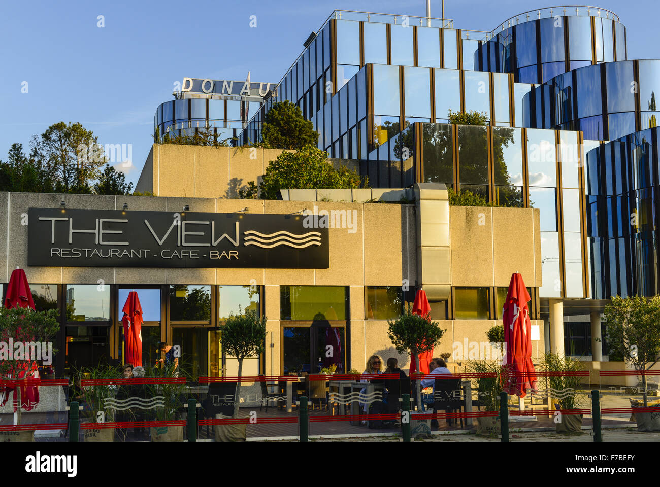 Harbour Center Vienna Donauraum, cafe The View, Vienna, Austria Stock