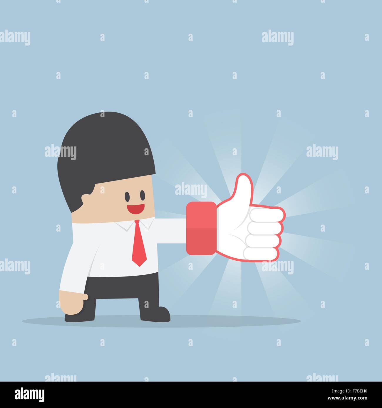Businessman wearing thumbs up gloves, VECTOR, EPS10 Stock Vector Image ...