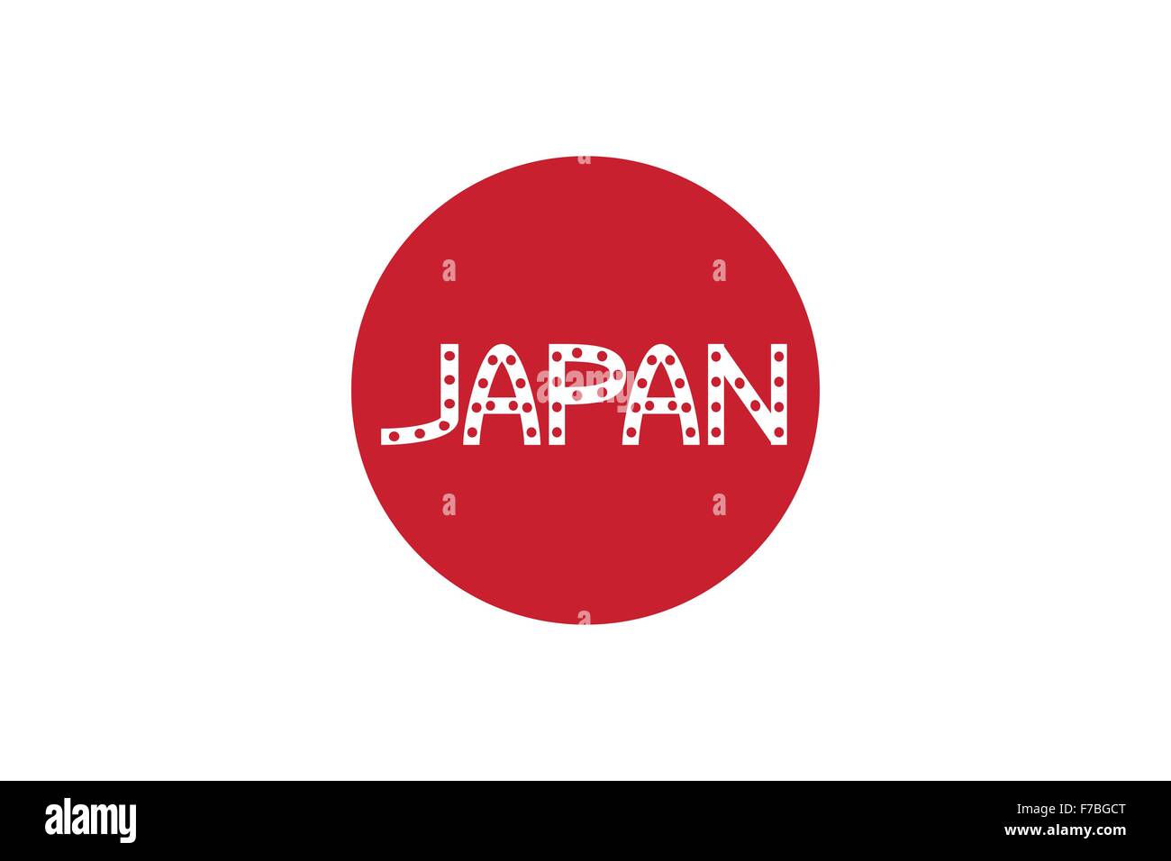 Japanese flag and word Japan Stock Vector
