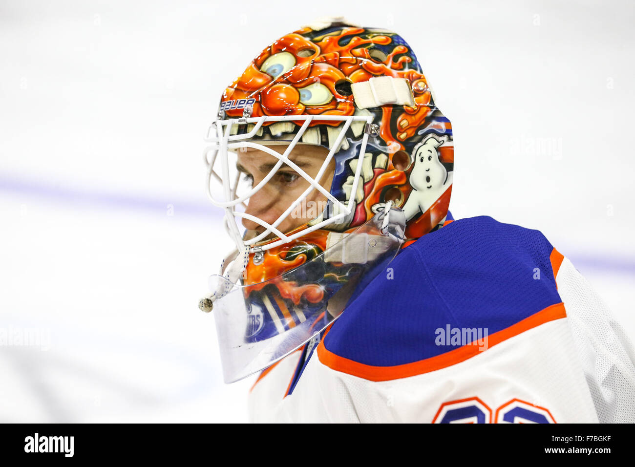 Raleigh, North Carolina, USA. 25th Nov, 2015. Edmonton Oilers goalie Cam Talbot (33) during the NHL game between the Edmonton Oilers and the Carolina Hurricanes at the PNC Arena. © Andy Martin Jr./ZUMA Wire/Alamy Live News Stock Photo