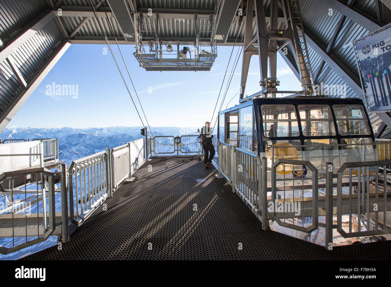 Descending from Zugspitze mountain, Garmisch-Partenkirchen, Germany, Alps, Europe, EU Stock Photo