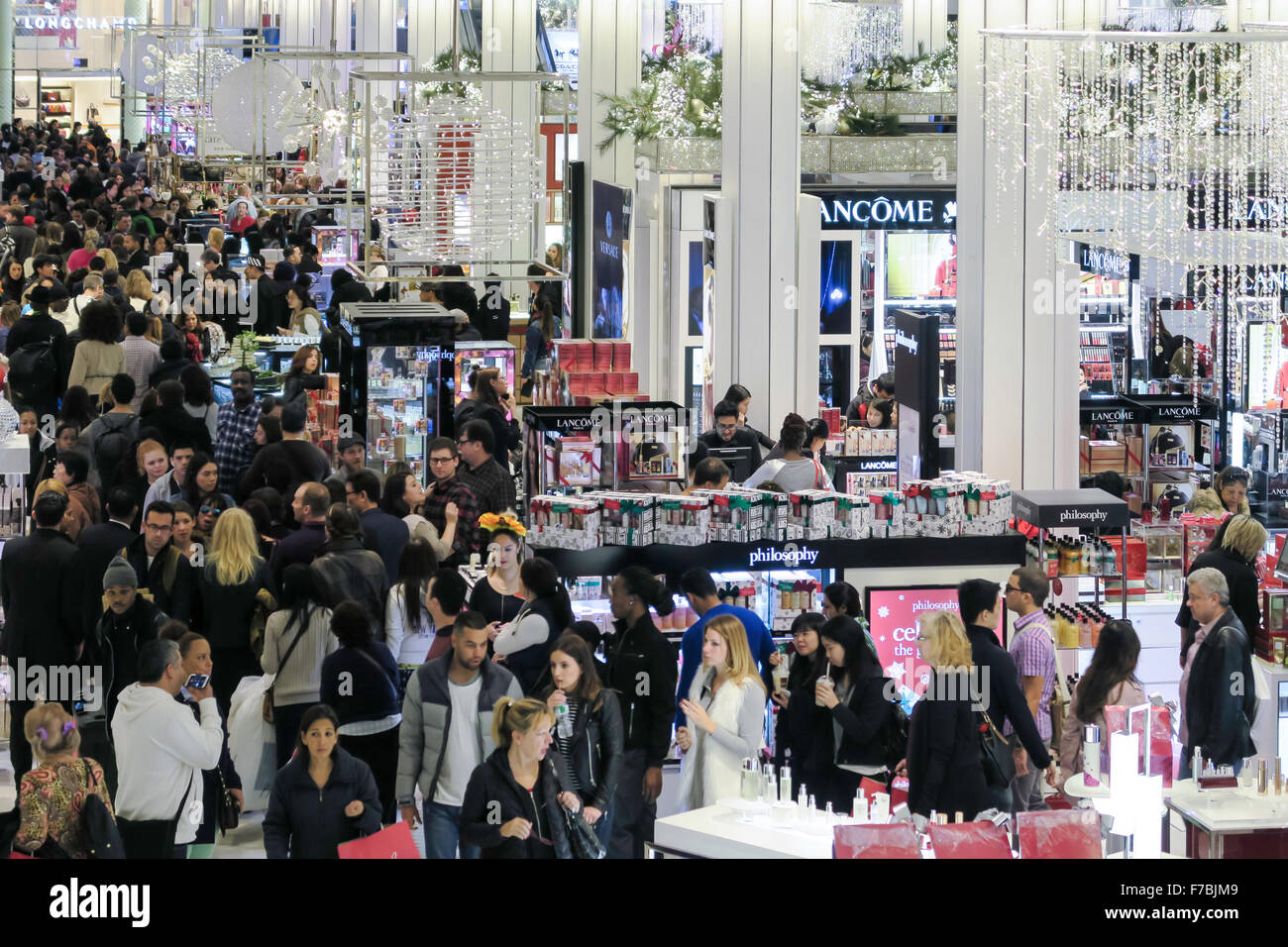 Crowds Shopping at Macy's Flagship Department Store in Herald Square on Black Friday, NYC Stock Photo