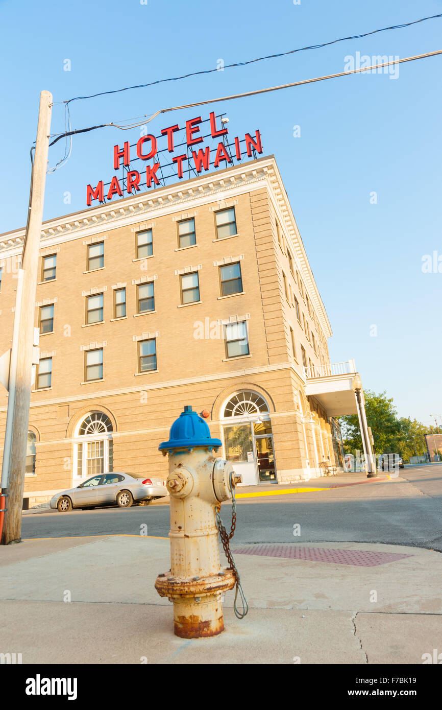 Mark Twain Hotel building Hannibal Missouri USA historic hometown