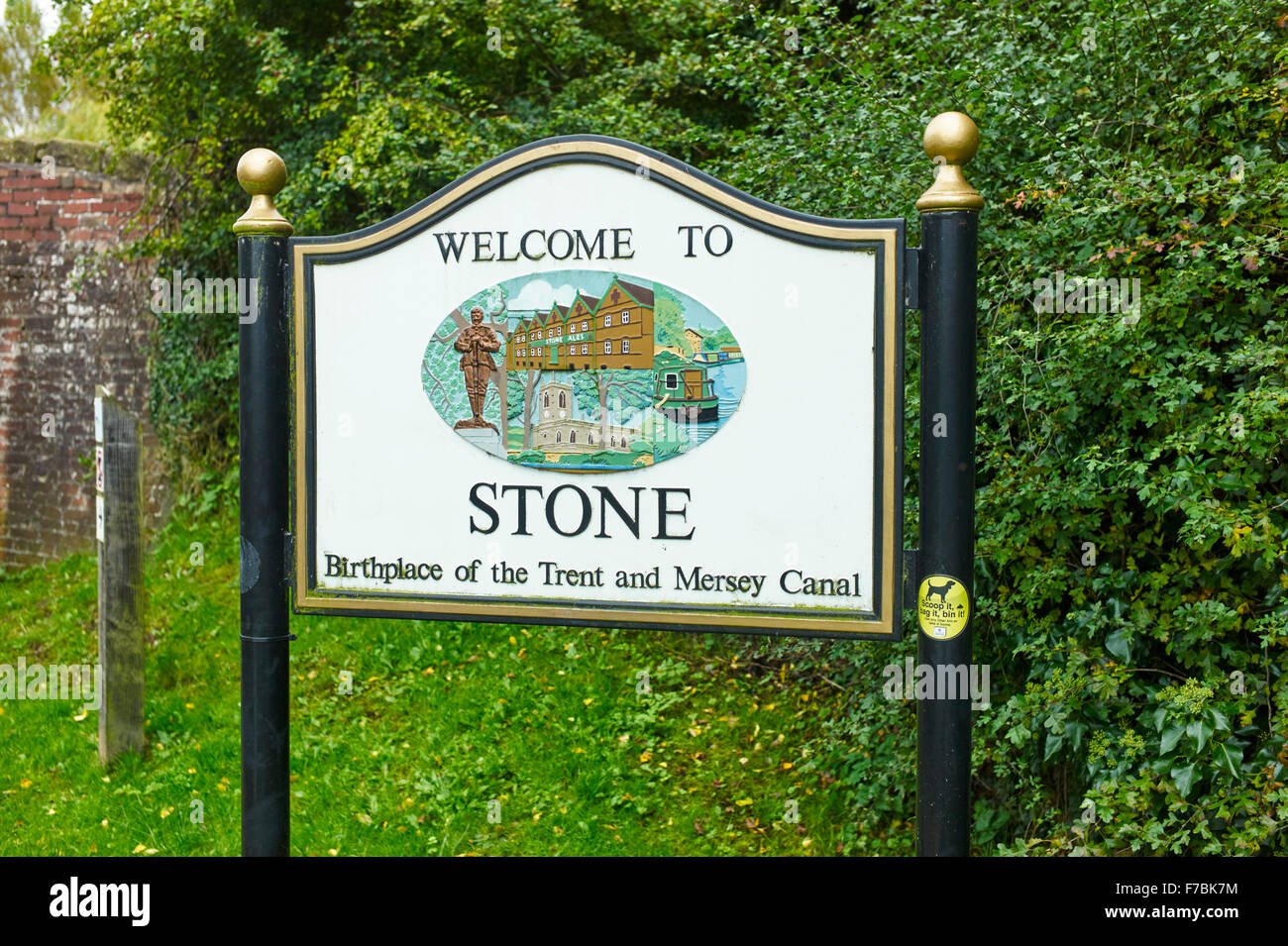 Welcome to Stone sign Stock Photo