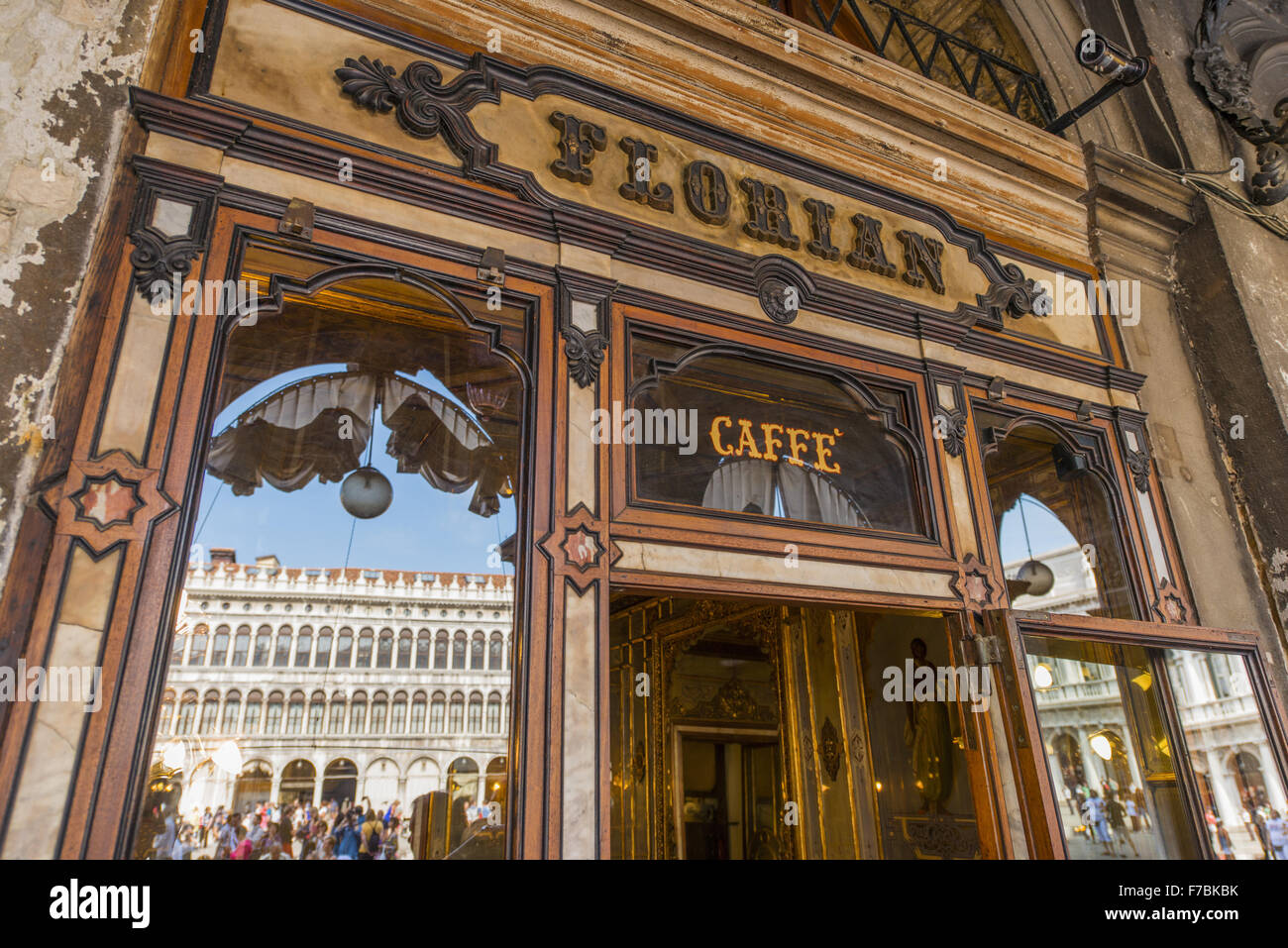 Venice, Venetia, Italy, Piazza San Marco, Cafe Florian Stock Photo