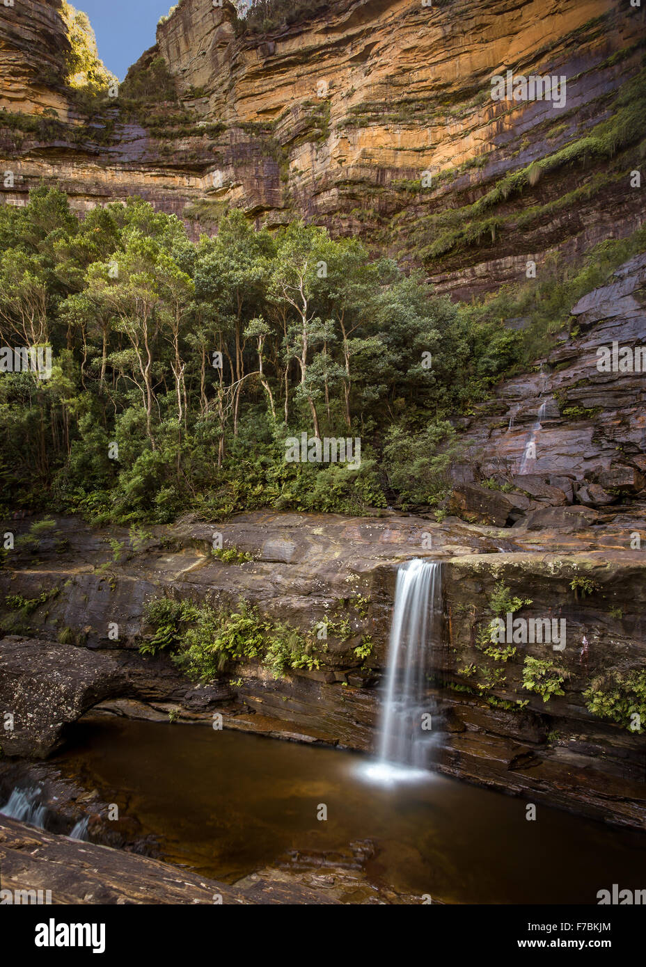 Lower Wentworth Falls in the Blue Montains National Park , Australia Stock Photo