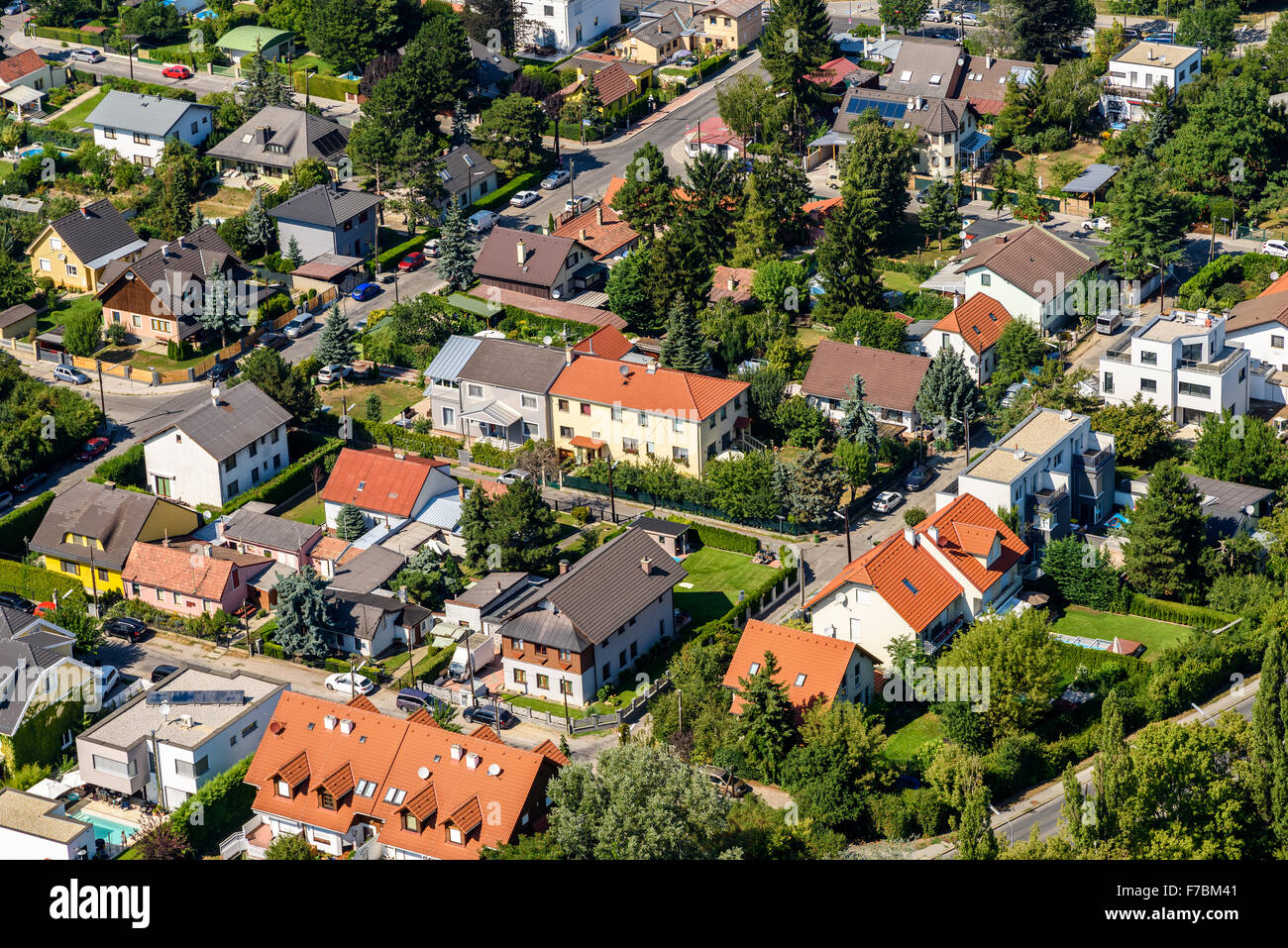 Aerial View Of Suburbs Roofs In Vienna, Austria Stock Photo Alamy
