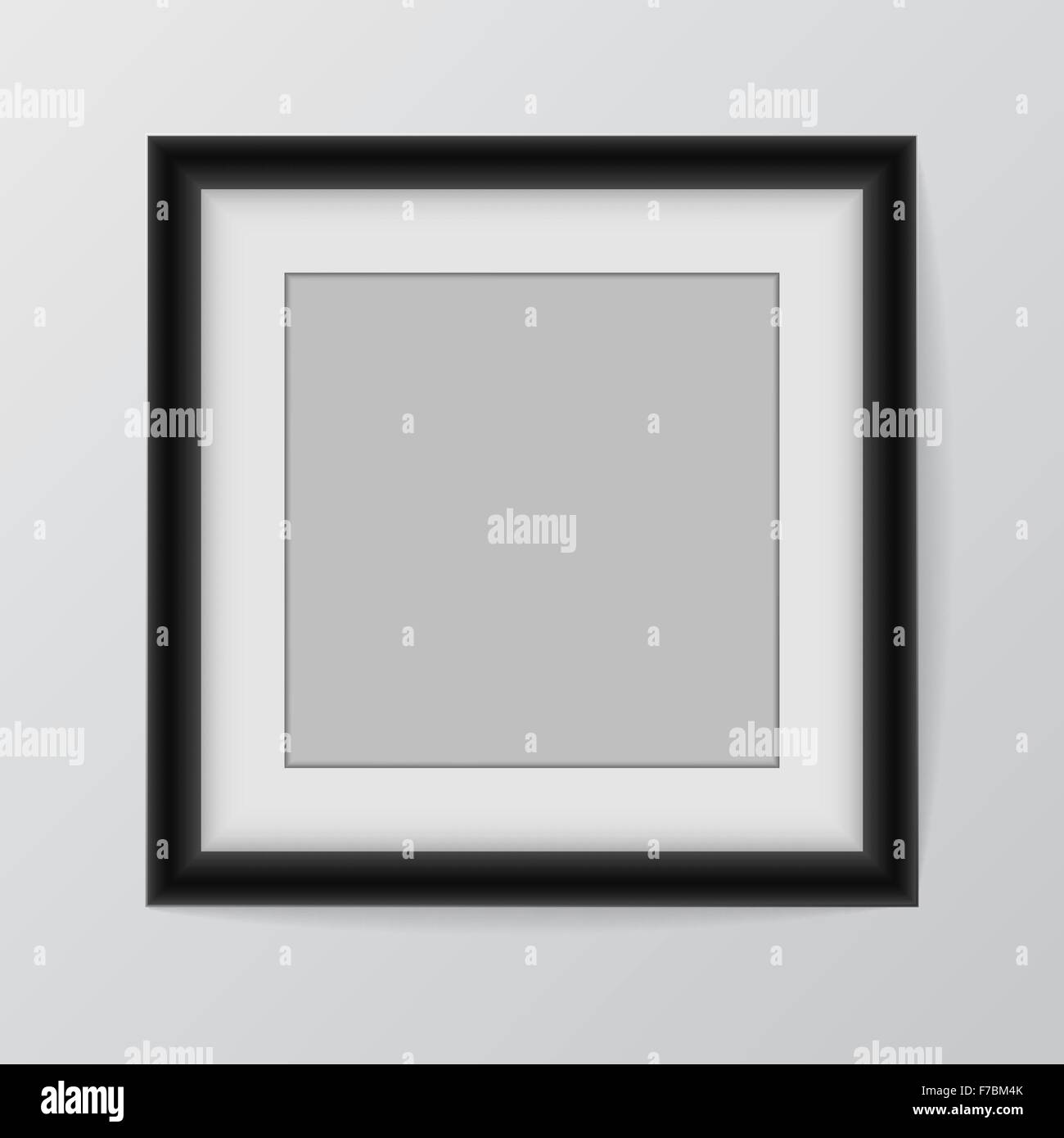 blank picture frame template set hanging on wall Stock Vector Image ...