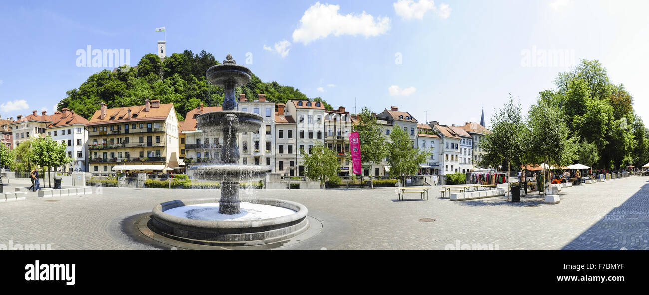 Ljubljana, old town, castle, Ljubljanski grad, Slovenia Stock Photo