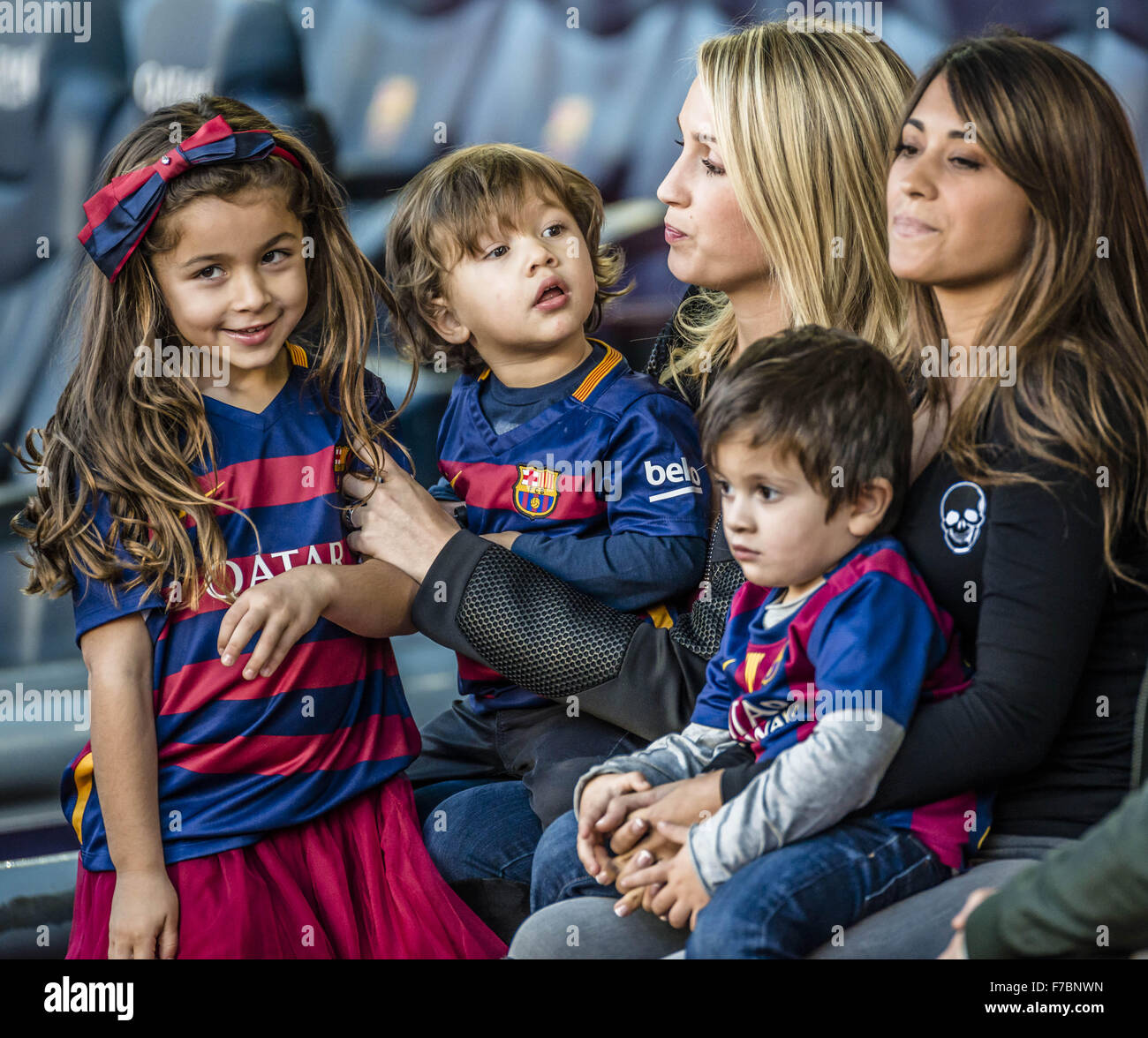 Barcelona, Catalonia, Spain. 28th Nov, 2015. Luis Suarez's children ...