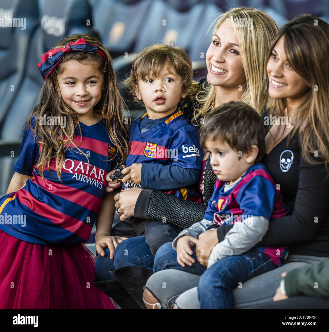 Barcelona, Catalonia, Spain. 28th Nov, 2015. Luis Suarez's children ...