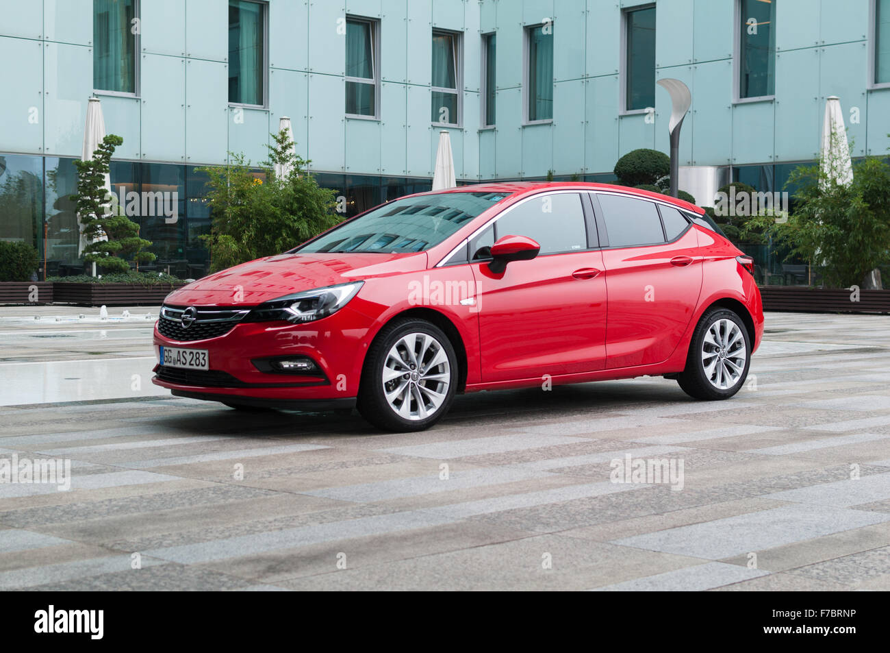 2015 Opel Astra in red Stock Photo