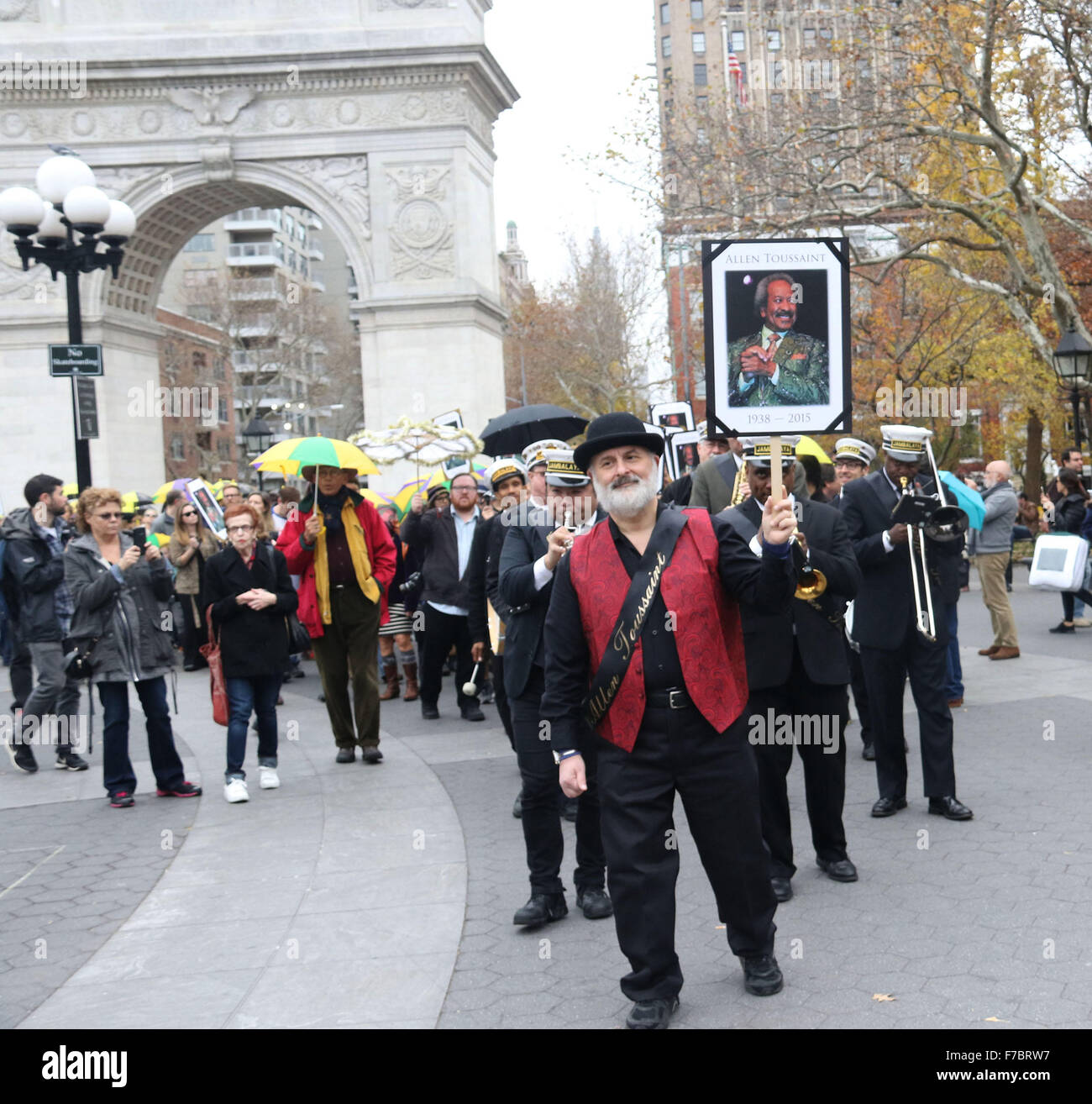 New York, USA. 28th Nov, 2015. New Orleans style funeral procession for