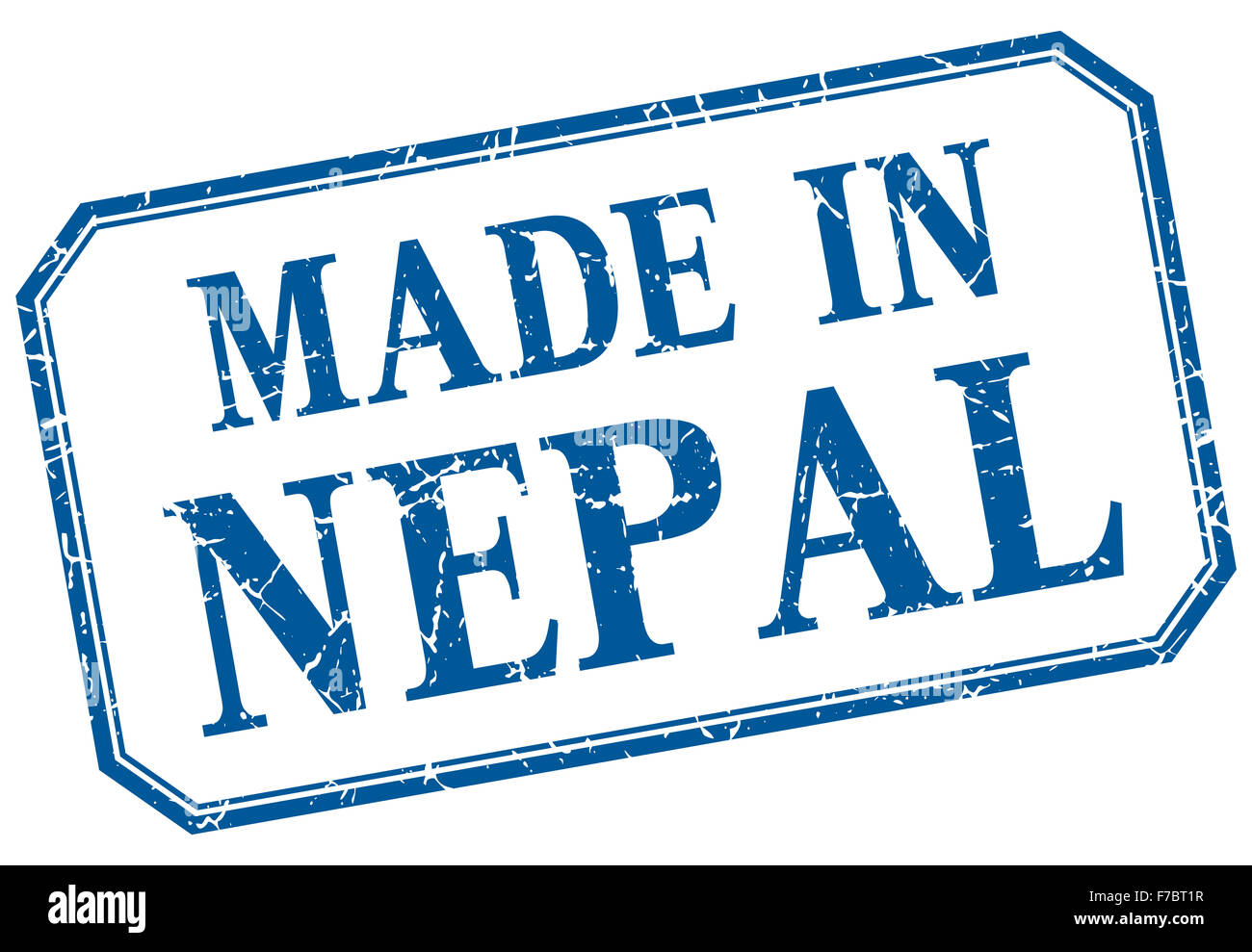 Nepal made in blue vintage isolated label Stock Photo Alamy