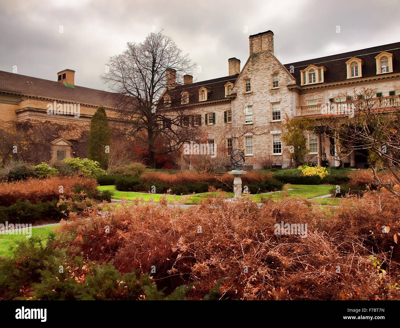 Rochester, New York, USA. November 28, 2015. The grounds of the George Eastman House and International Museum of Photography and Stock Photo