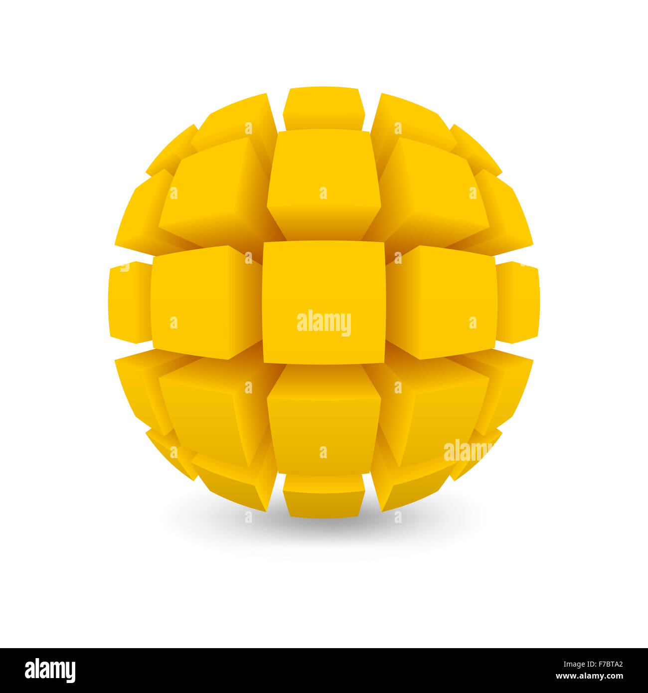 Divided yellow sphere Stock Photo