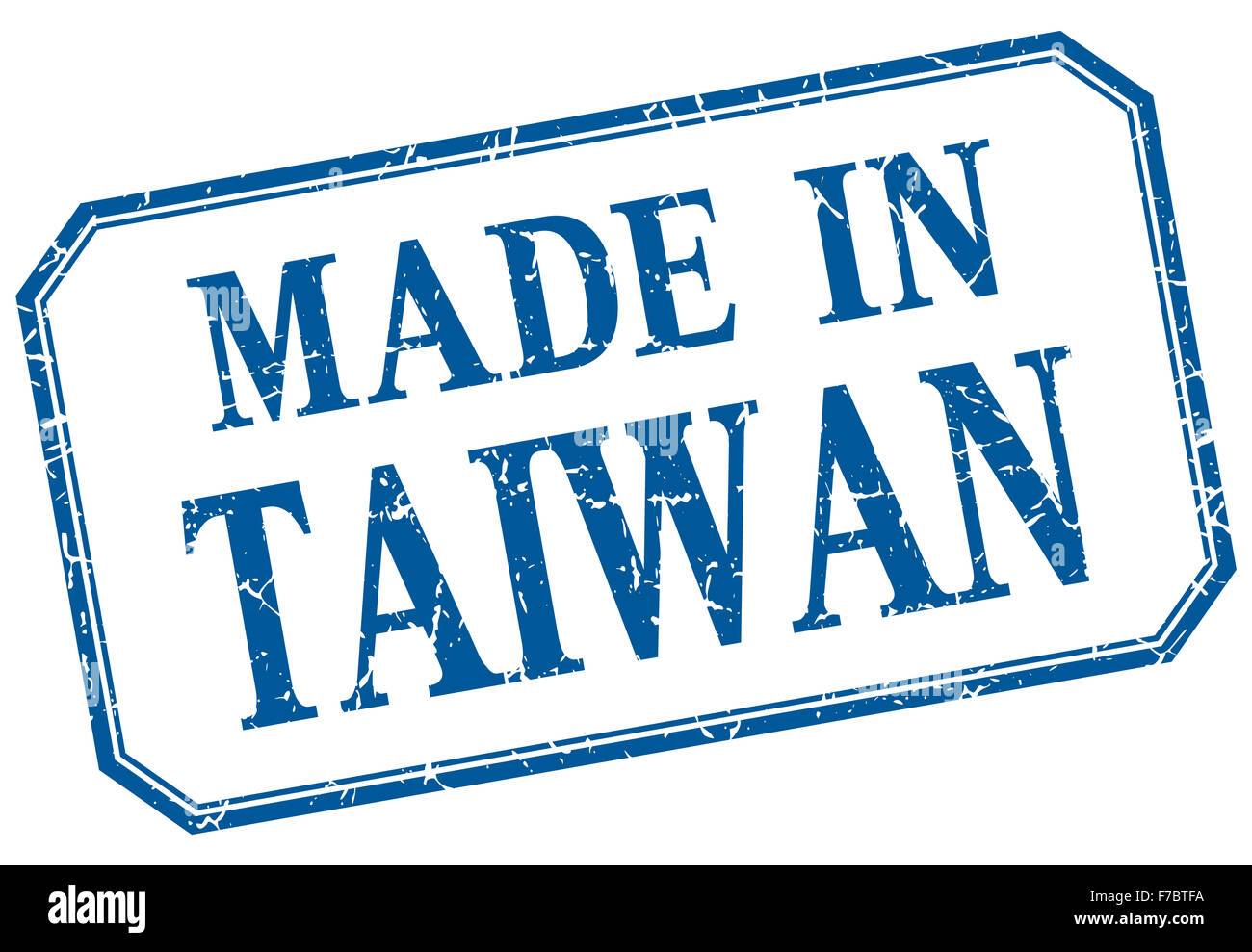 Taiwan made in blue vintage isolated label Stock Photo Alamy
