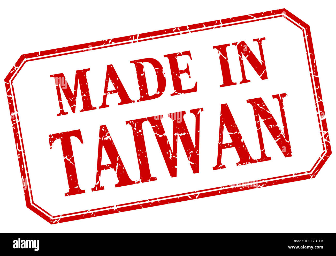 Taiwan - made in red vintage isolated label Stock Photo - Alamy