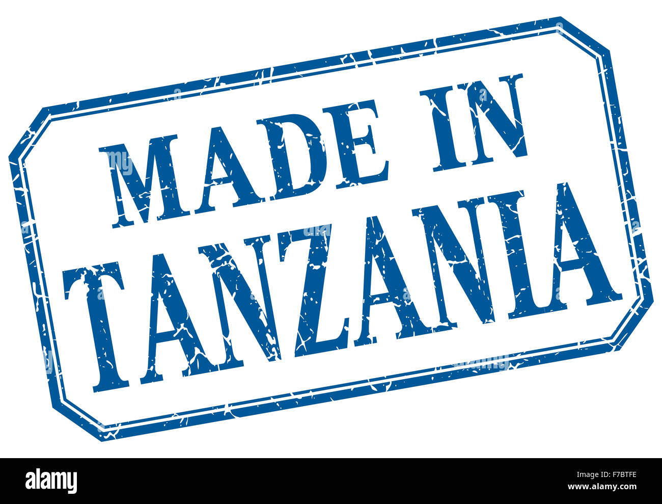Tanzania made in blue vintage isolated label Stock Photo Alamy