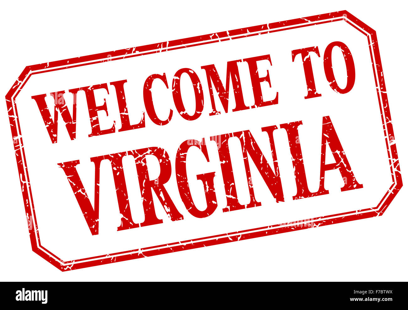 Virginia - welcome red vintage isolated label Stock Photo - Alamy