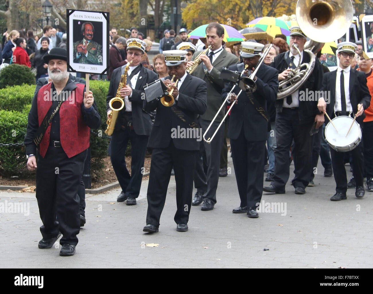 New York, USA. 28th Nov, 2015. New Orleans style funeral procession for