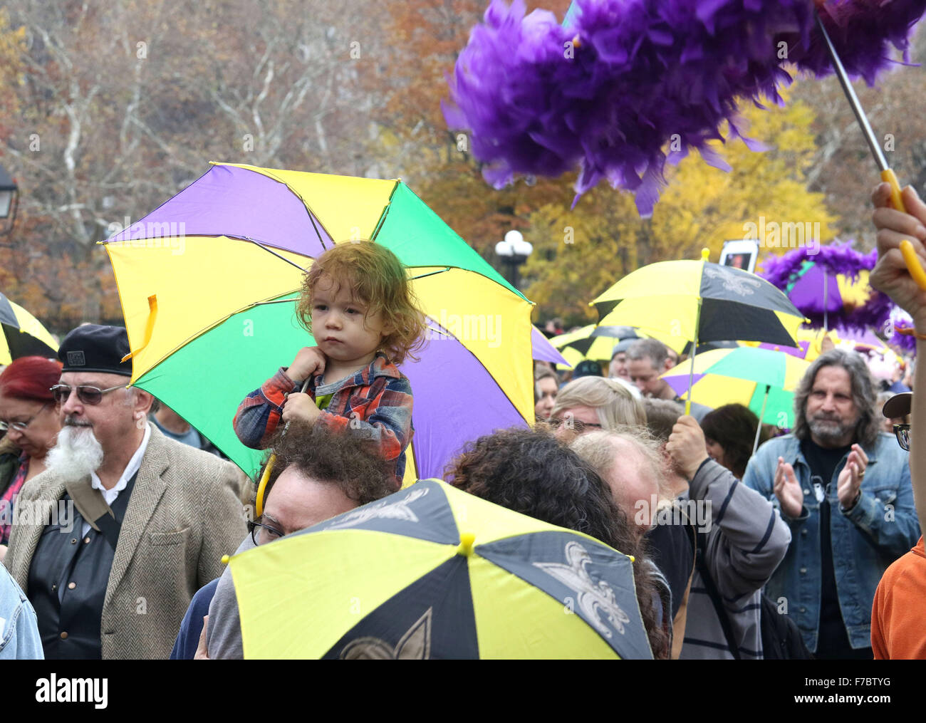 New York, USA. 28th Nov, 2015. New Orleans style funeral procession for