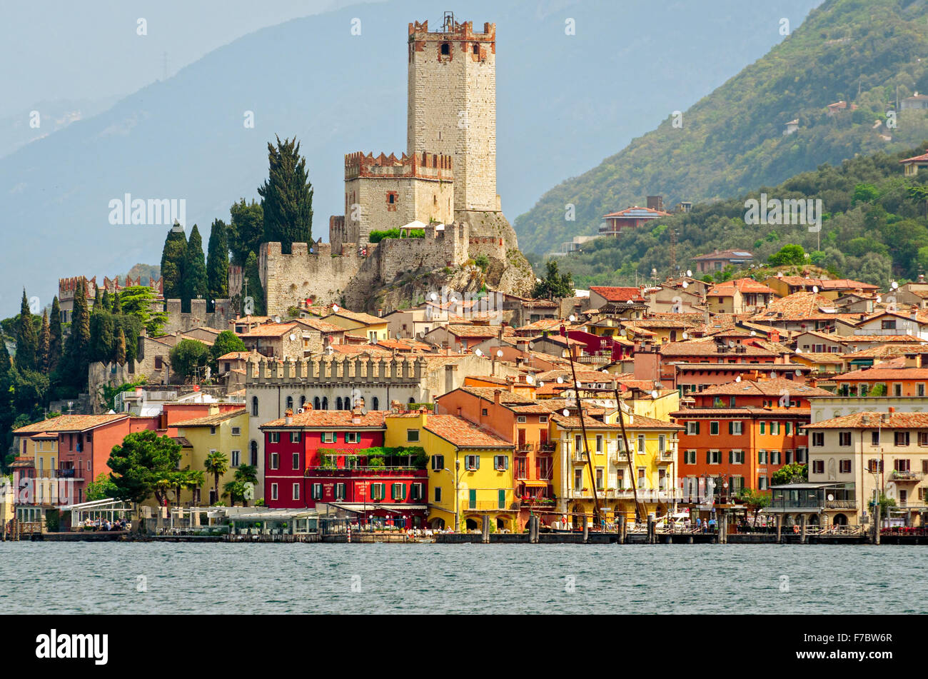 Lake Garda, Town of Malcesine (Veneto, Italy) Stock Photo