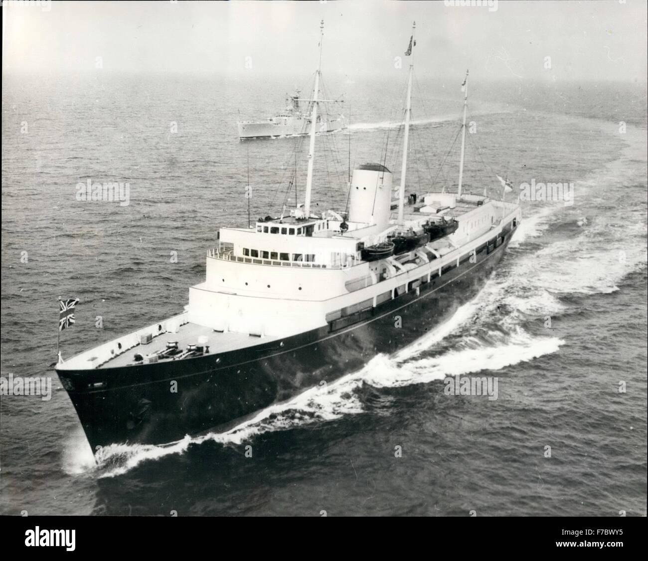 1962 - Princess Anne To Have Honeymoon Cruise In The Royal Yacht Britannia: Photo Shows View of the Royal Yacht Britannia in which Princess Anne and Capt. Mark Philips will have a three-week honeymoon cruise in the Caribbean. © Keystone Pictures USA/ZUMAPRESS.com/Alamy Live News Stock Photo
