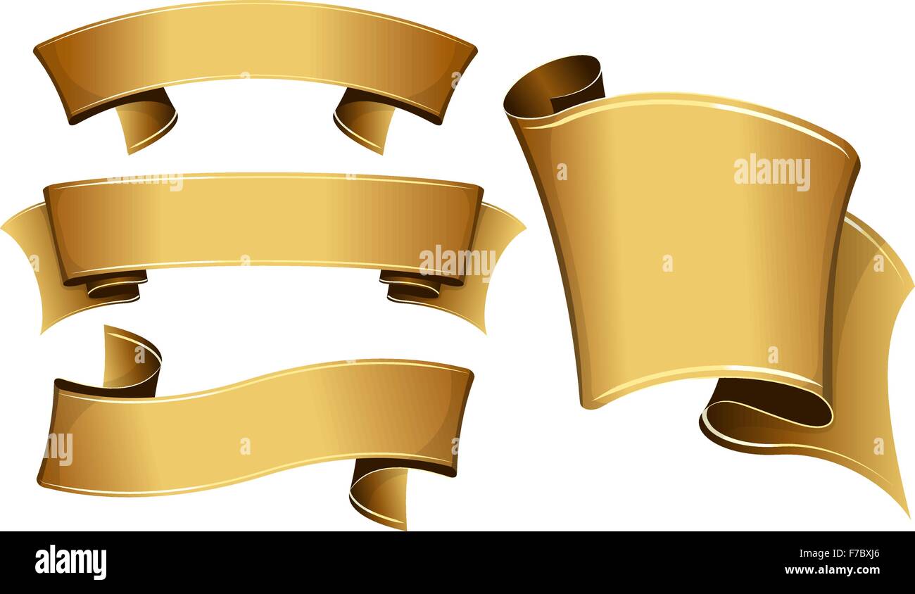 Gold ribbon set Stock Vector Image & Art - Alamy