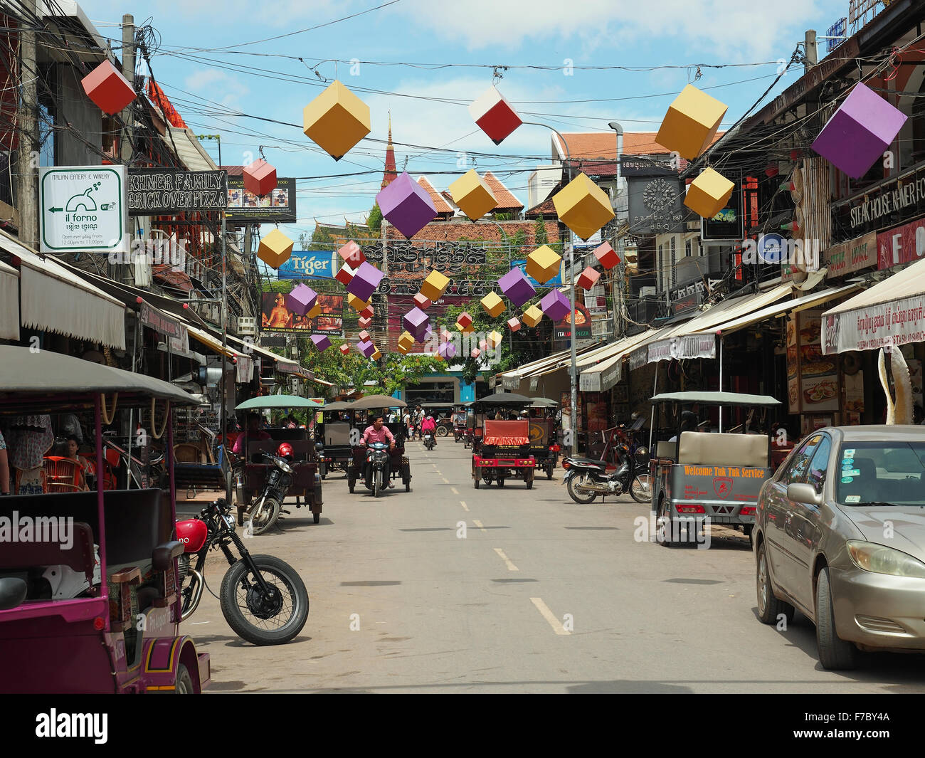View of Pub Street in Siem Reap in Cambodia Stock Photo Alamy