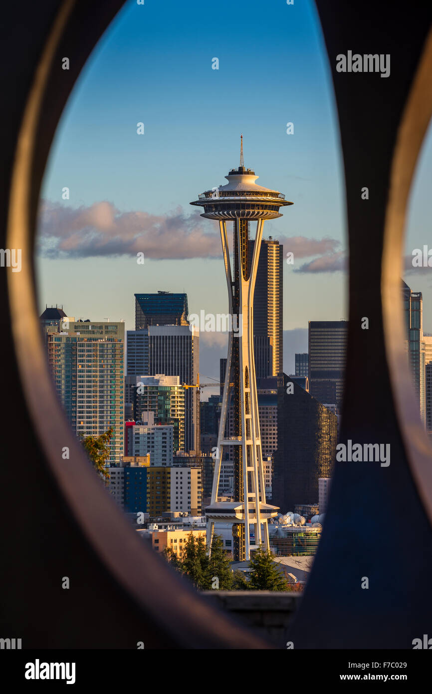 Seattle Washington Skyline from famous Kerry Park. Stock Photo