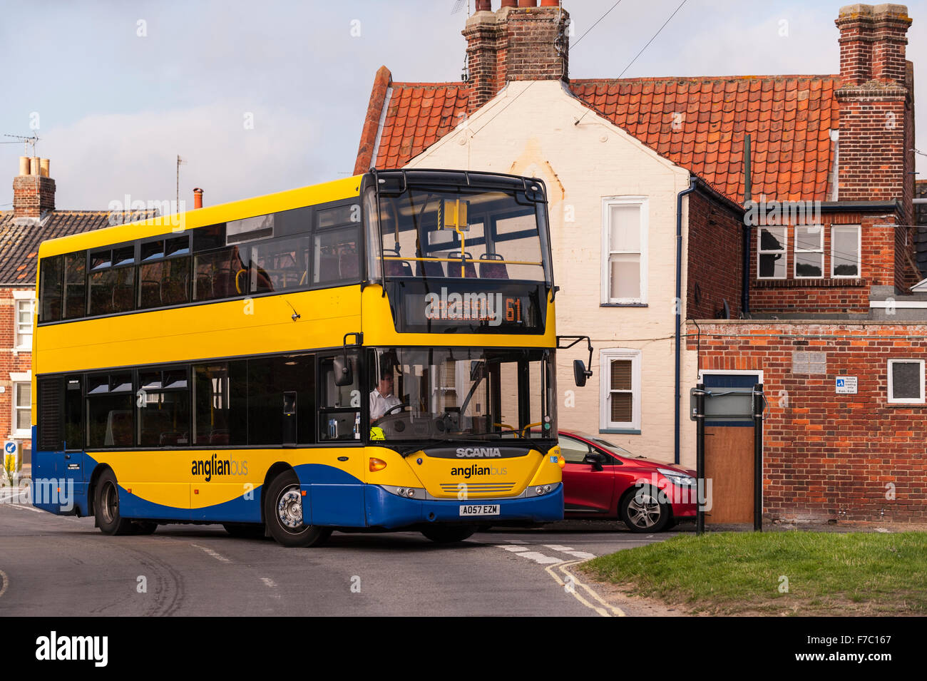 A double decker bus in Southwold , Suffolk , England , Britain , Uk Stock Photo