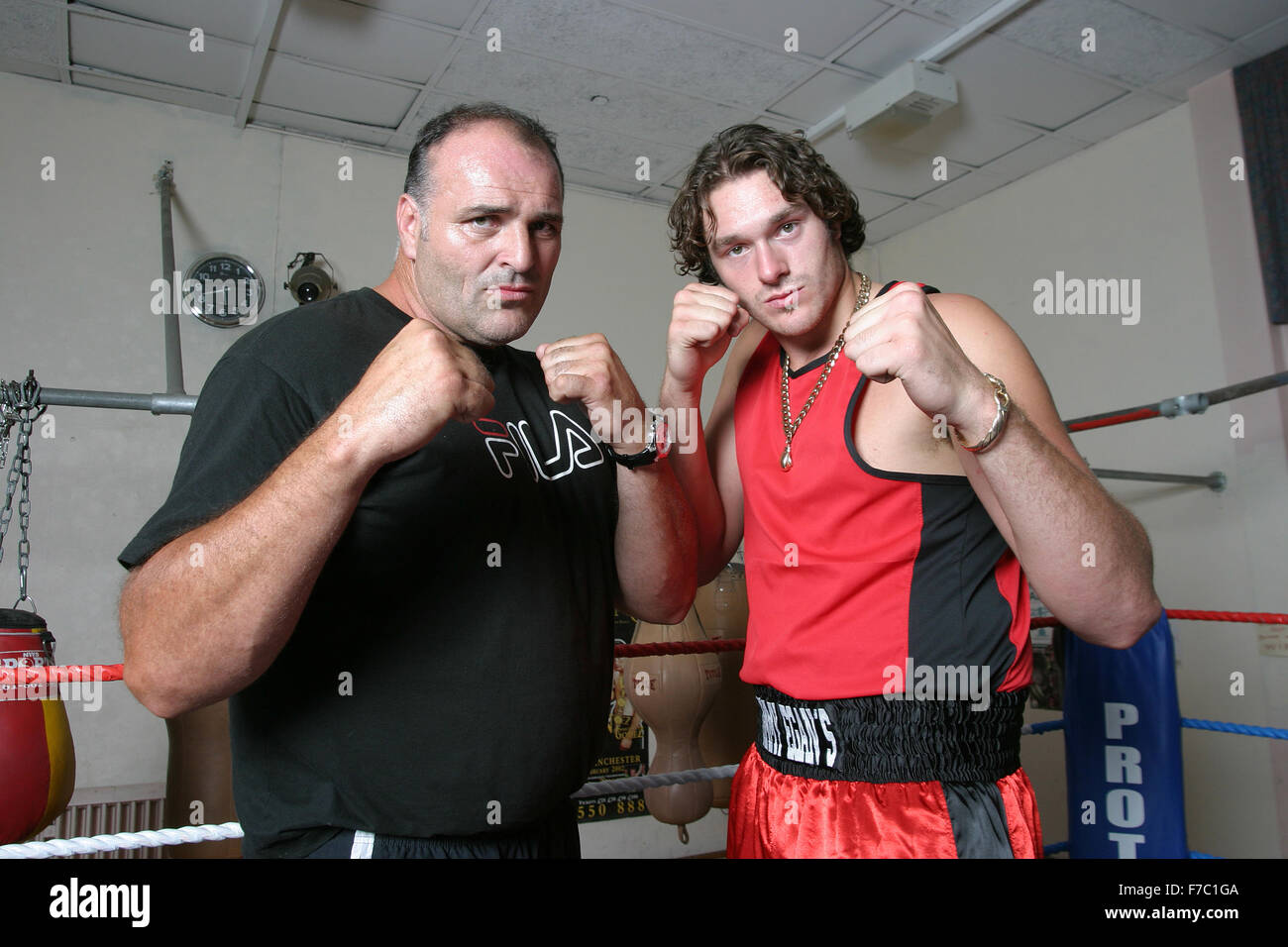 Tyson Fury at 18 years old and father John Fury Stock Photo Alamy