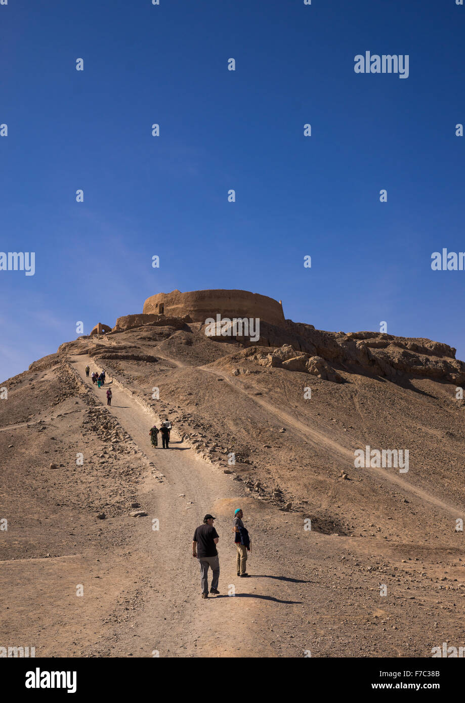 Tower Of Silence Where Zoroastrians Brought Their Dead And Vultures Would Consume The Corpses, Yazd Province, Yazd, Iran Stock Photo